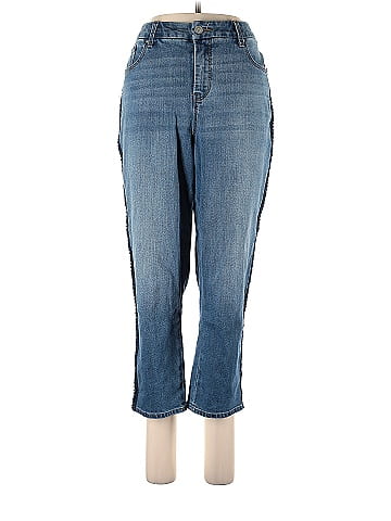 So Slimming by Chico's Solid Blue Jeans Size Lg (2) - 72% off