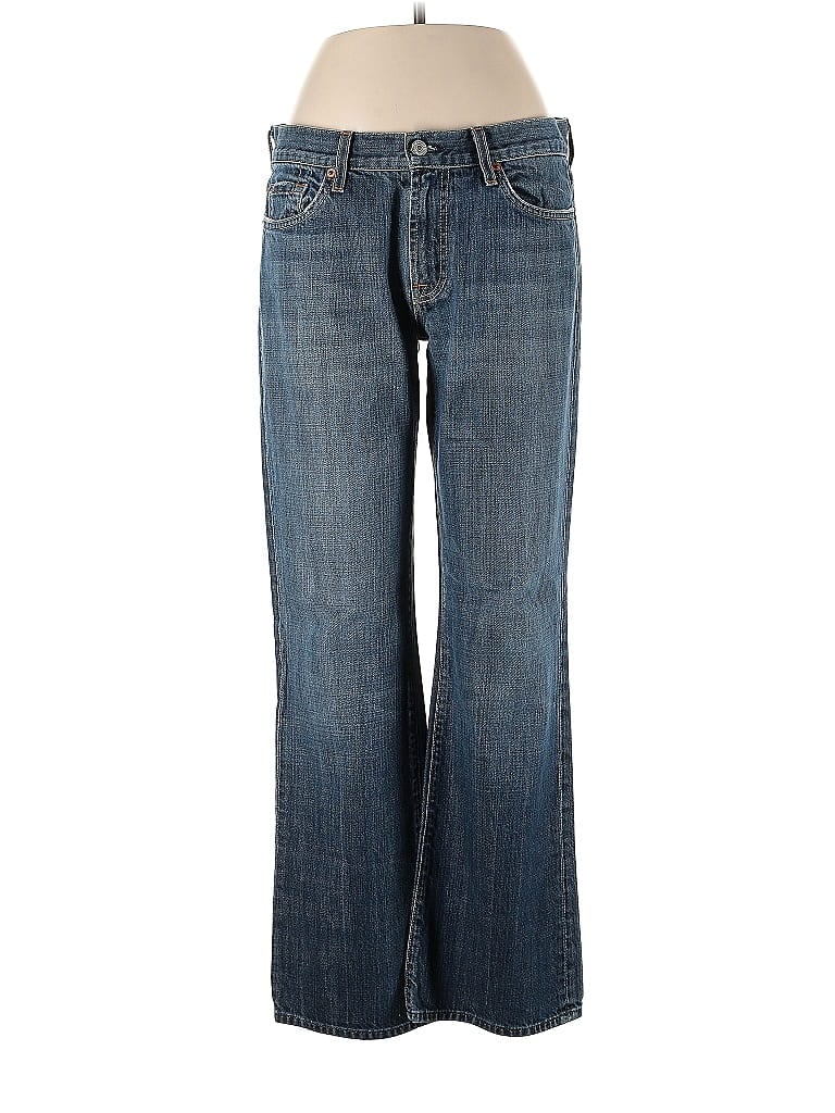 7 For All Mankind 100% Cotton Solid Blue Jeans 32 Waist - 79% off | thredUP