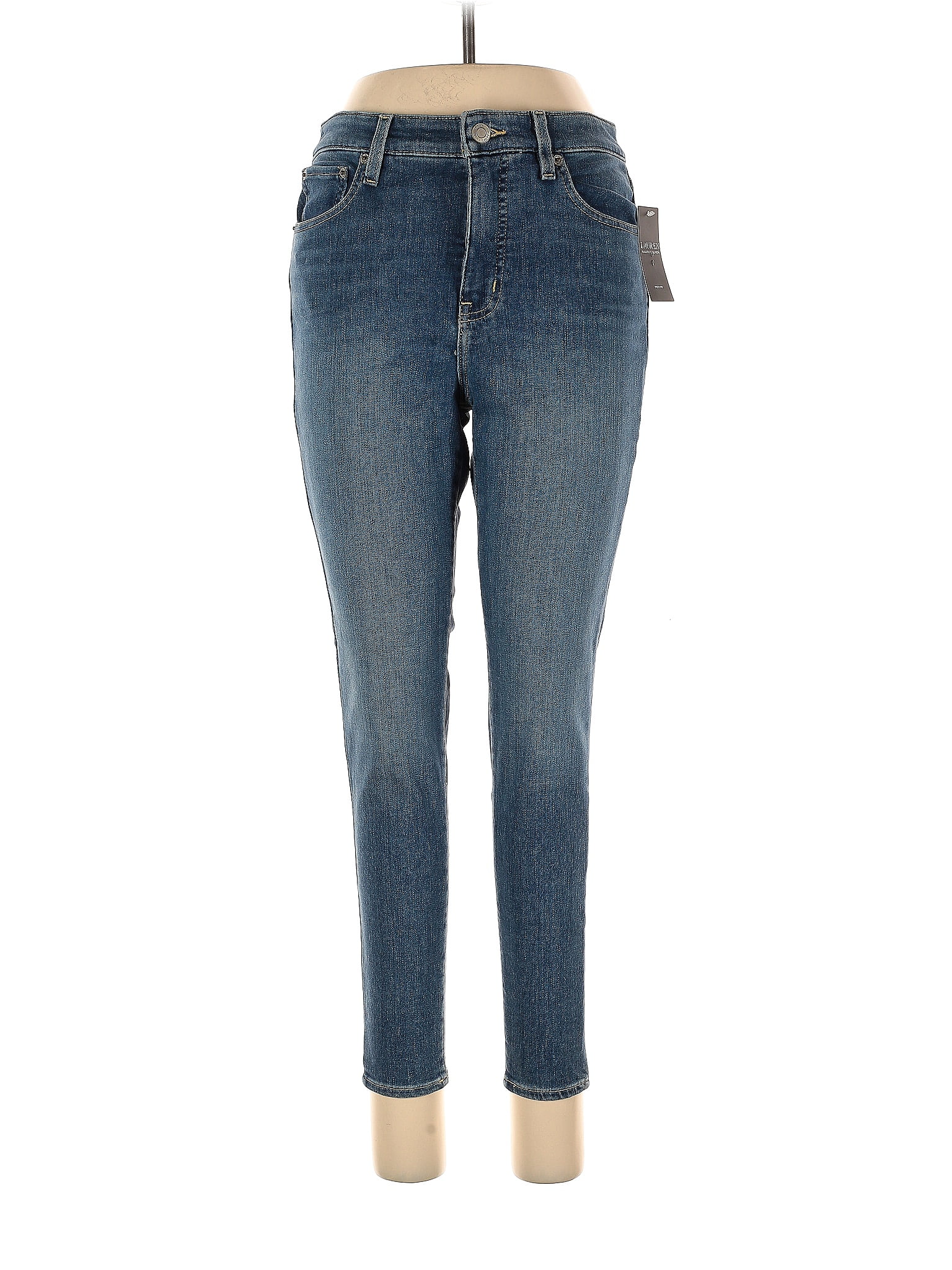 Lauren by Ralph Lauren Solid Blue Jeans Size 8 (Petite) 66 off ThredUp