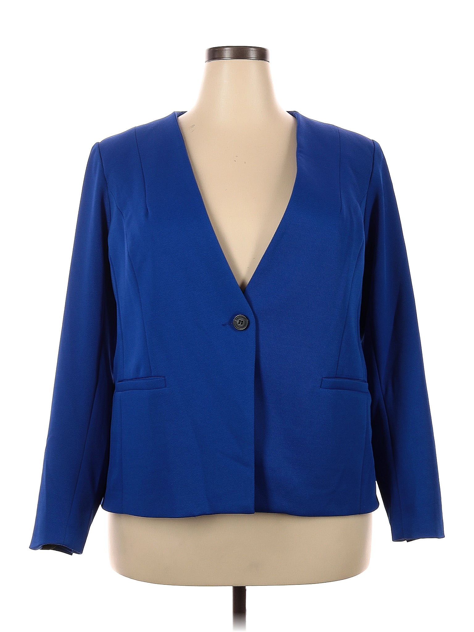 41hawthorn Solid Sapphire Blue Blazer Size 2x Plus 70 Off Thredup