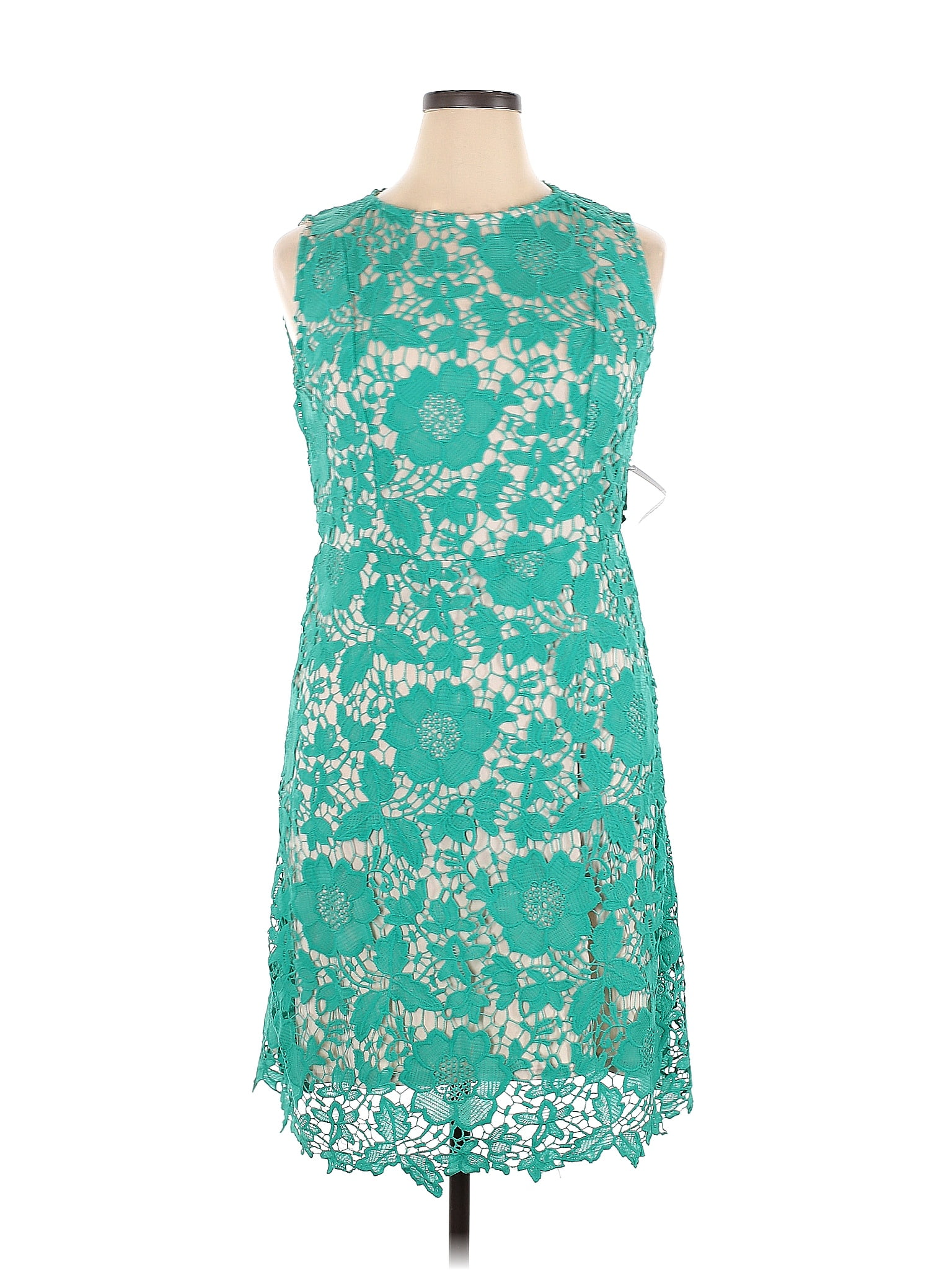 New York & Company 100 Polyester Blue Teal Cocktail Dress Size 14 65