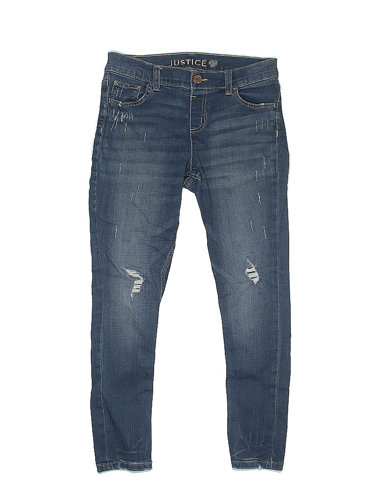 Justice Solid Blue Jeans Size 12 57 off ThredUp