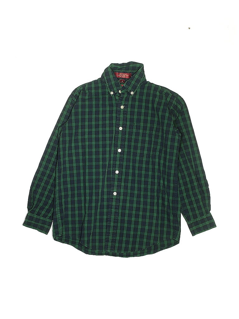 Nordstrom 100% Cotton Argyle Checkered-gingham Plaid Green Long Sleeve Button-Down Shirt Size 12 - photo 1