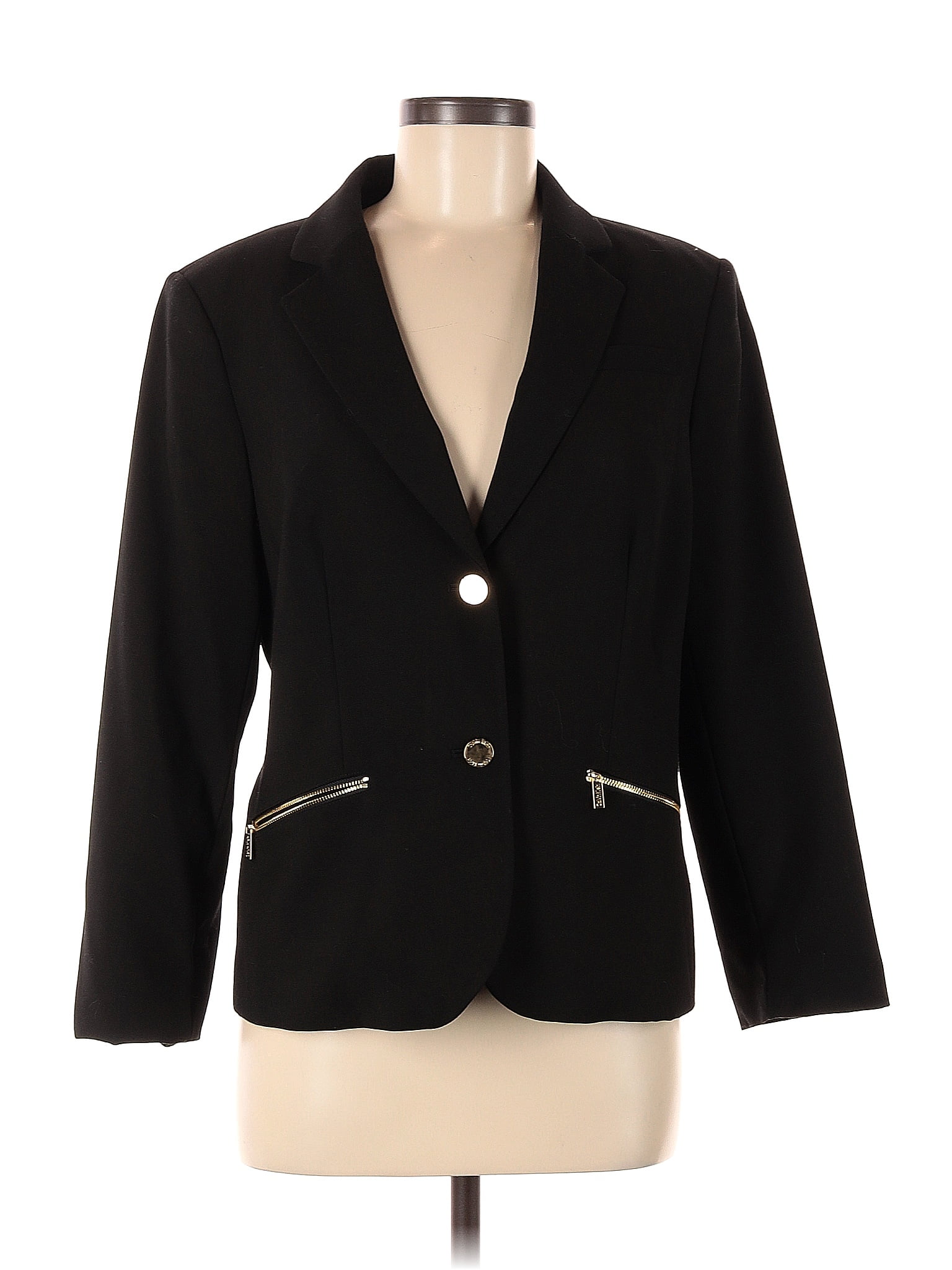 Calvin Klein Solid Black Blazer Size 12 73 Off Thredup