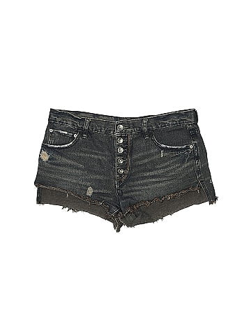 free people black jean shorts