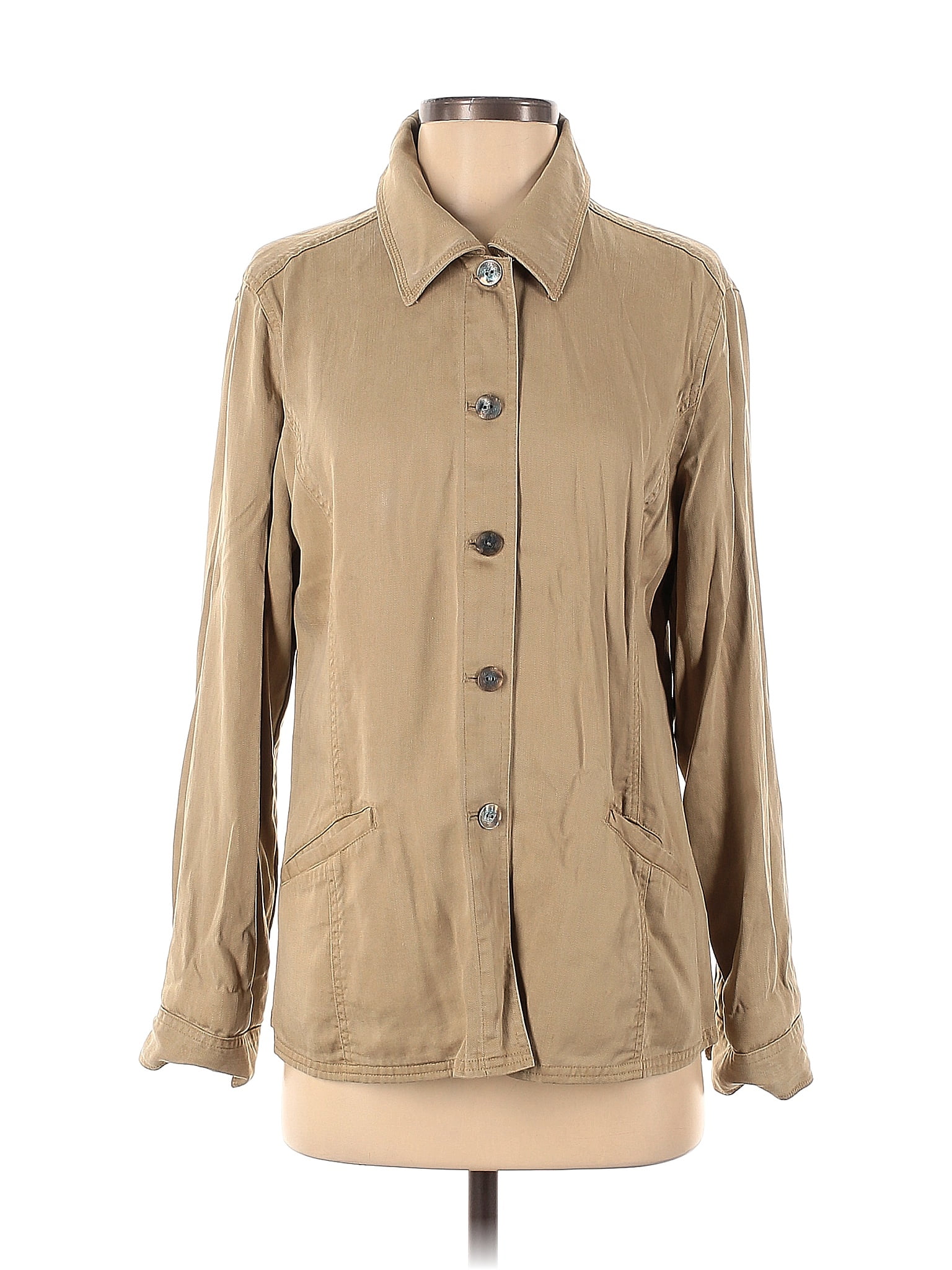 J.Jill 100% Tencel Solid Tan Jacket Size S - 81% off | ThredUp