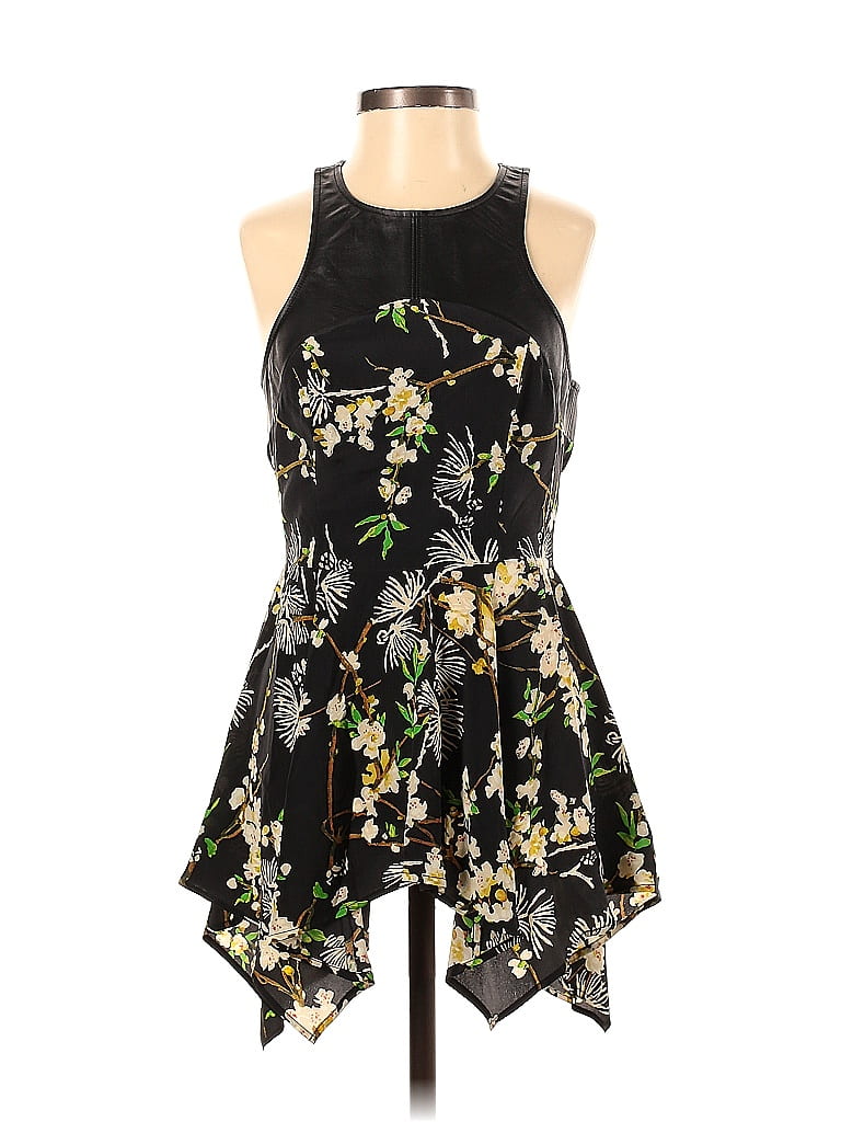 PJK Patterson J. Kincaid 100 Silk Black Sleeveless Silk Top Size XS