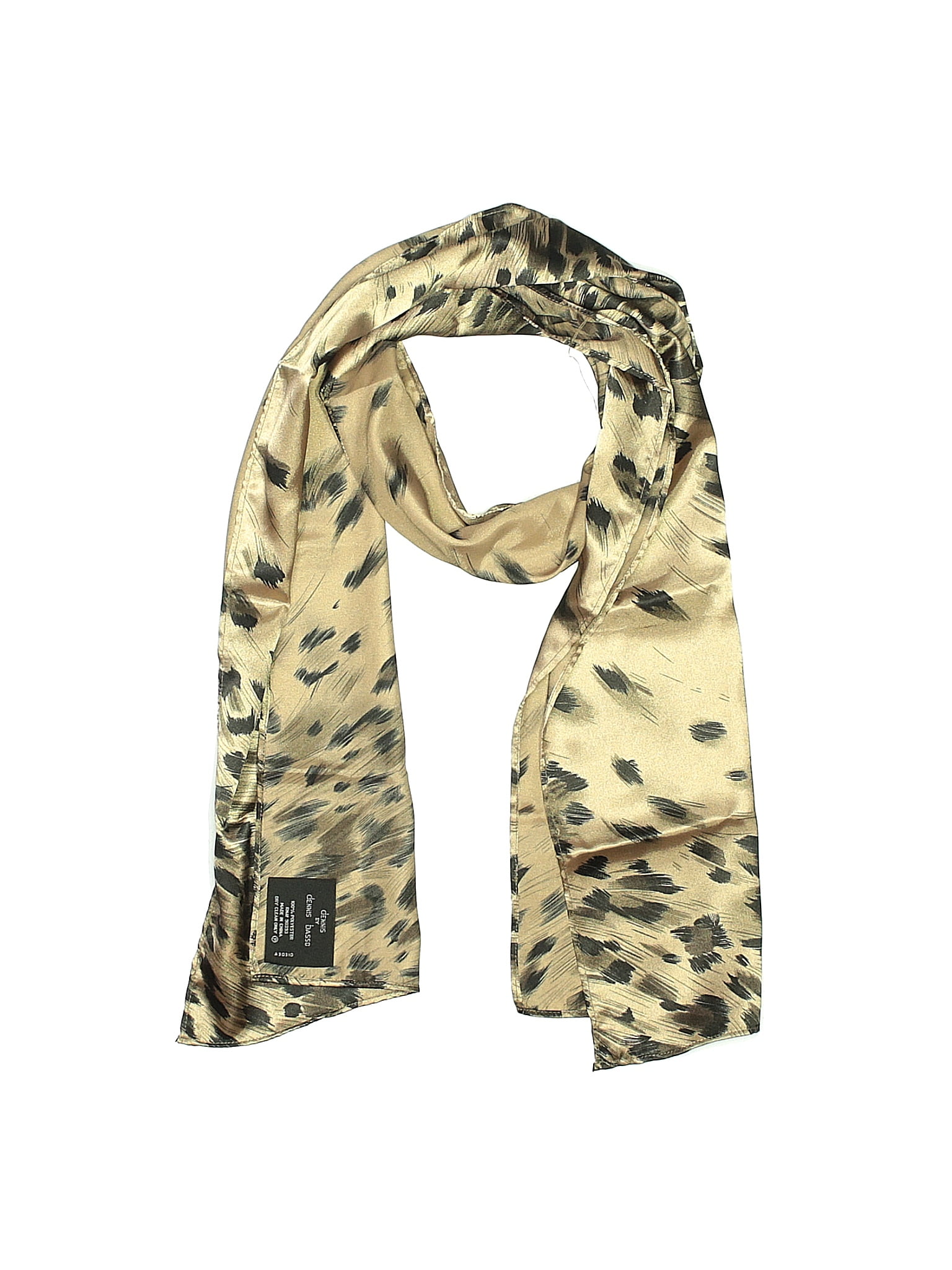 Dennis by Dennis Basso 100% Polyester Leopard Print Gold Scarf One Size ...