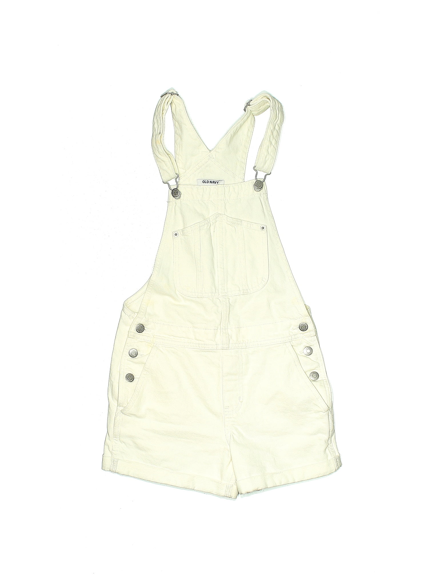Old Navy 100 Cotton Solid Ivory Overall Shorts Size XS 28 off ThredUp
