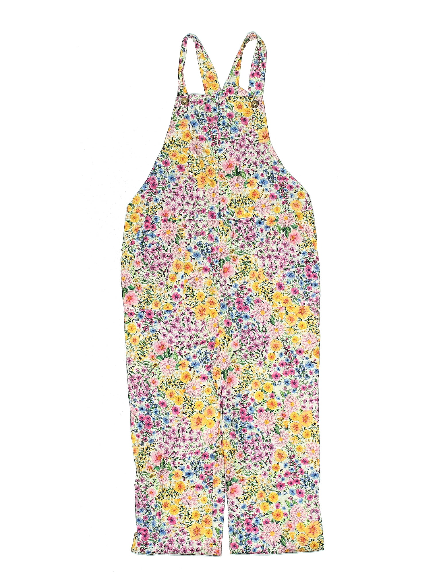 Angela McKay x H&M 100% Organic Cotton Floral Yellow Jumpsuit Size 7 ...