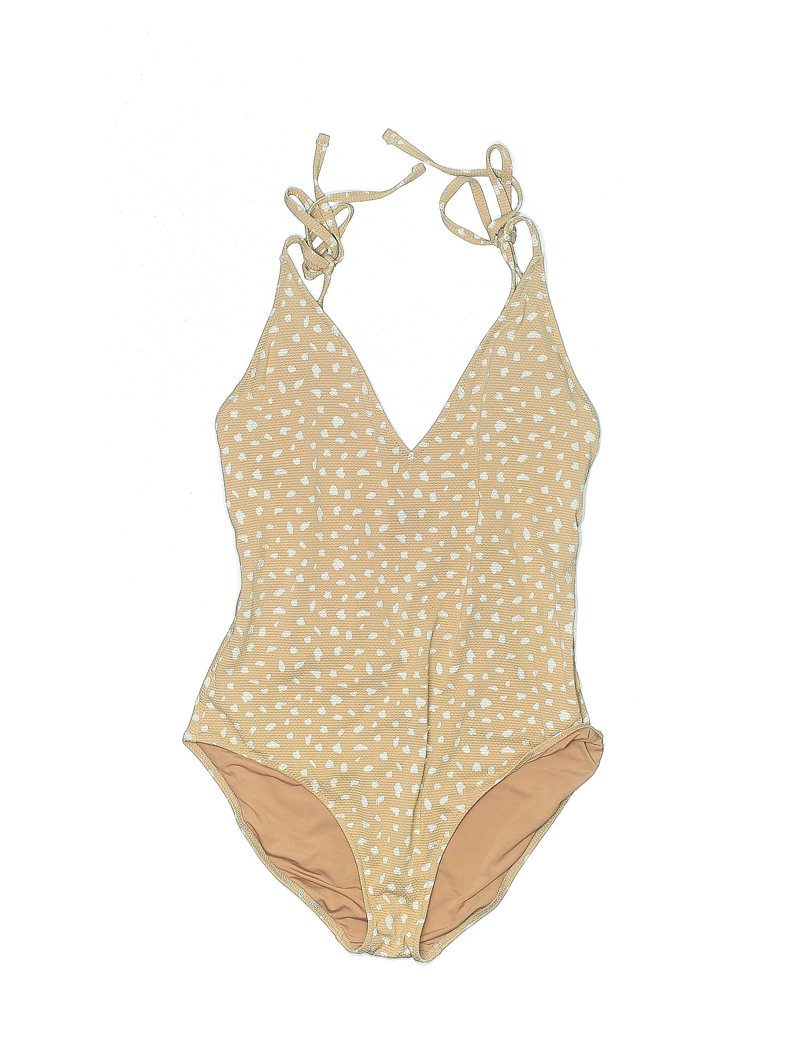Aerie Polka Dots Animal Print Tan Gold One Piece Swimsuit Size M - 44% ...