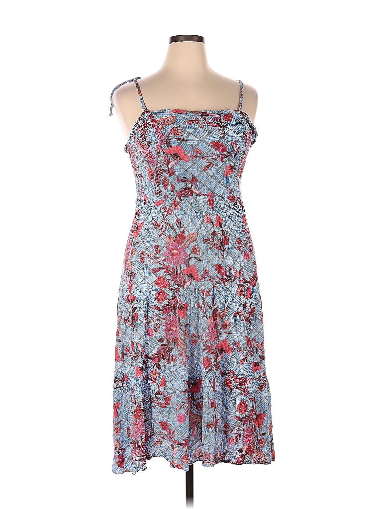 Knox Rose 100 Rayon Multi Color Blue Casual Dress Size Xxl 16 Off