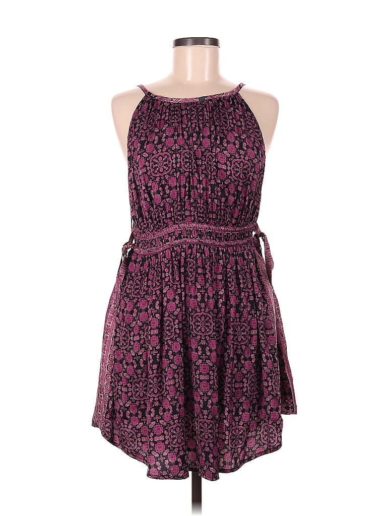Free People 100% Polyester Multi Color Purple Cocktail Dress Size M ...