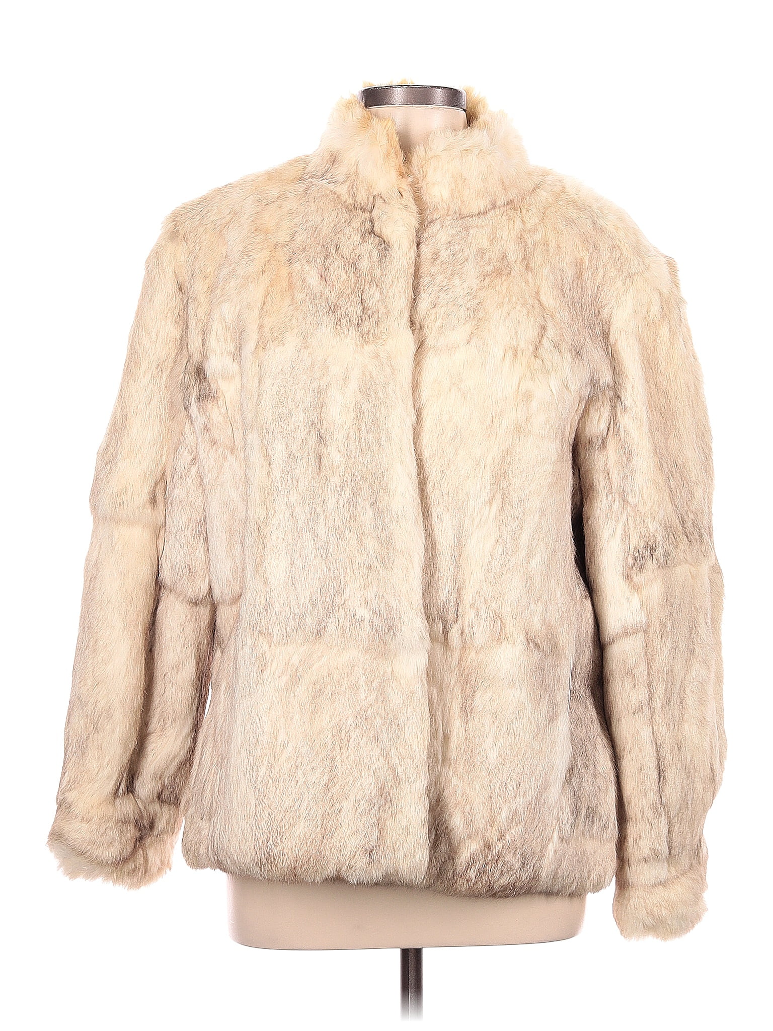 NiKi Tan Ivory Faux Fur Jacket Size L - 65% off | thredUP