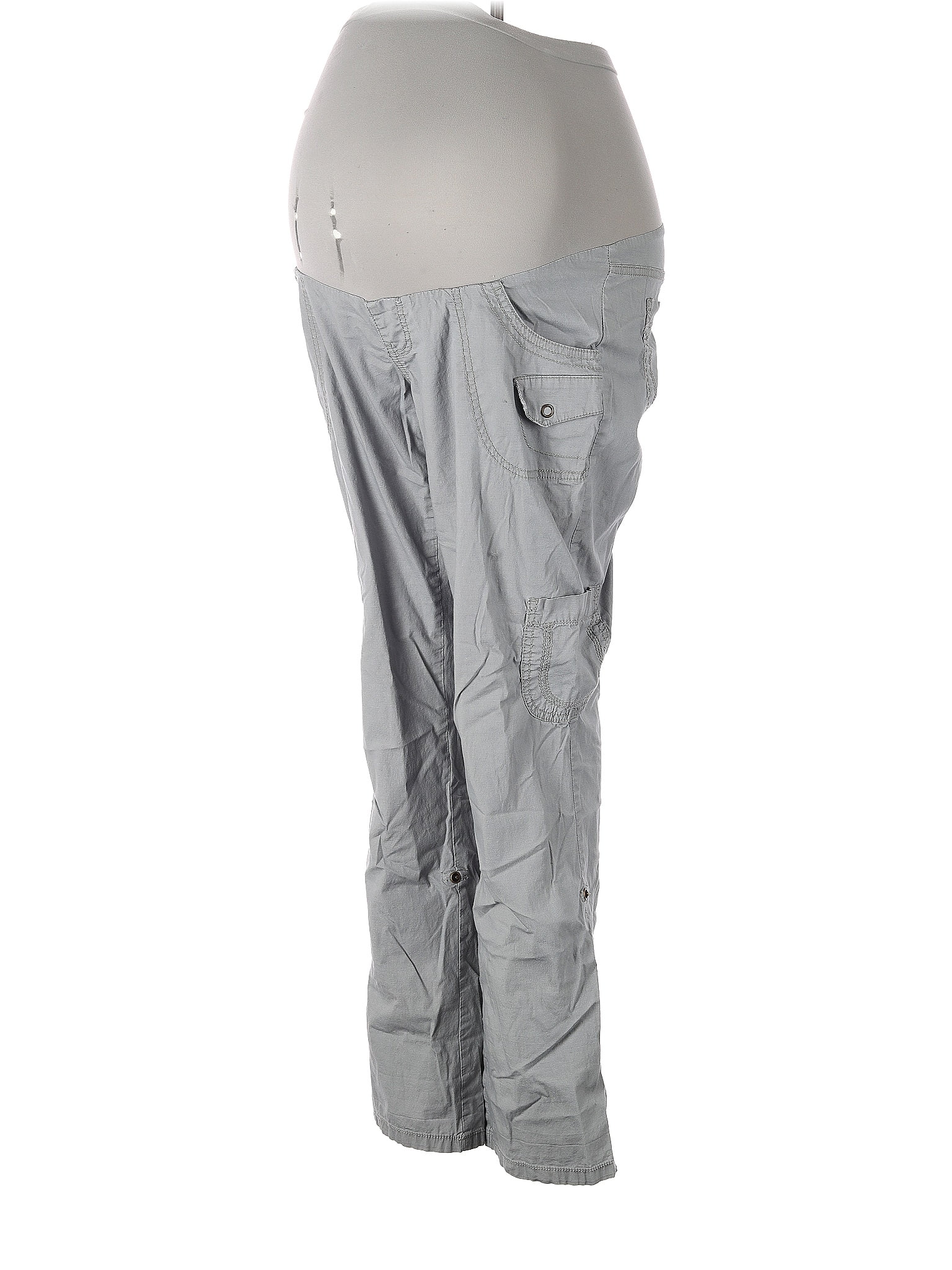 Motherhood Solid Gray Cargo Pants Size M (Maternity) - 39% off | ThredUp