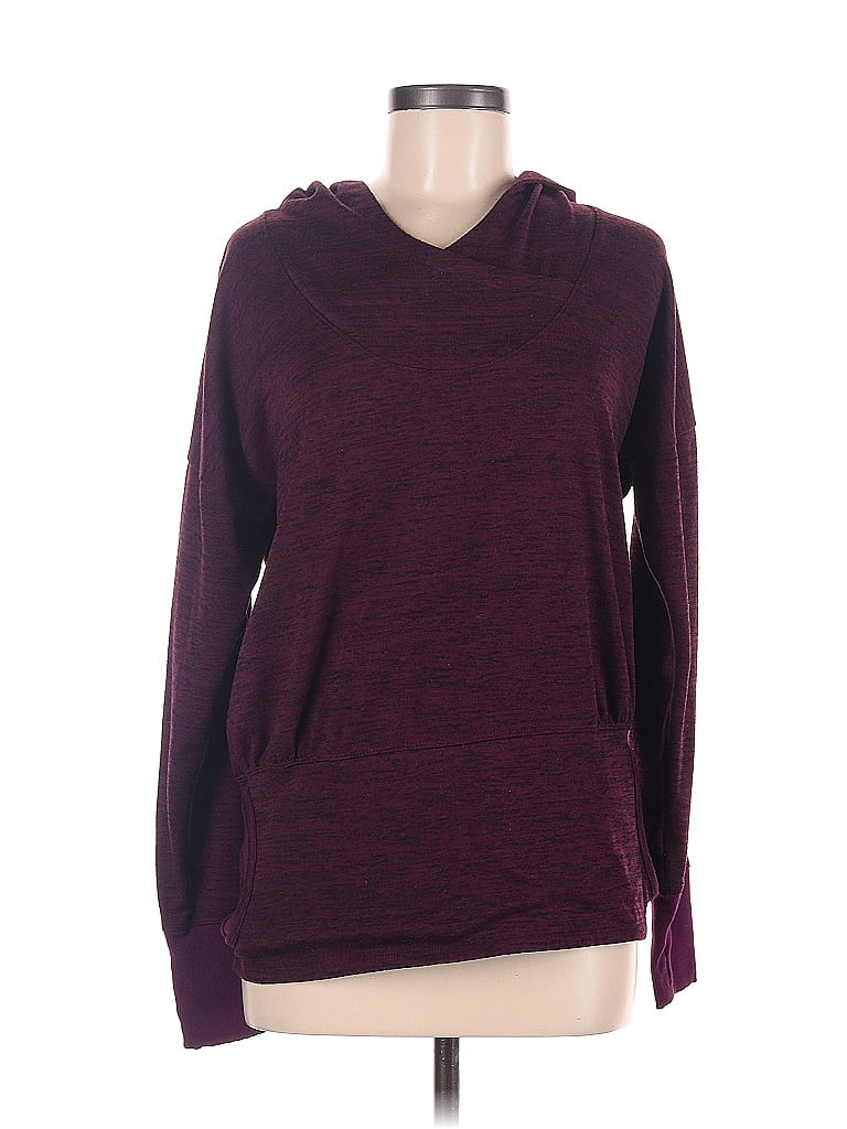 Athleta Marled Solid Maroon Burgundy Pullover Hoodie Size M 64 off