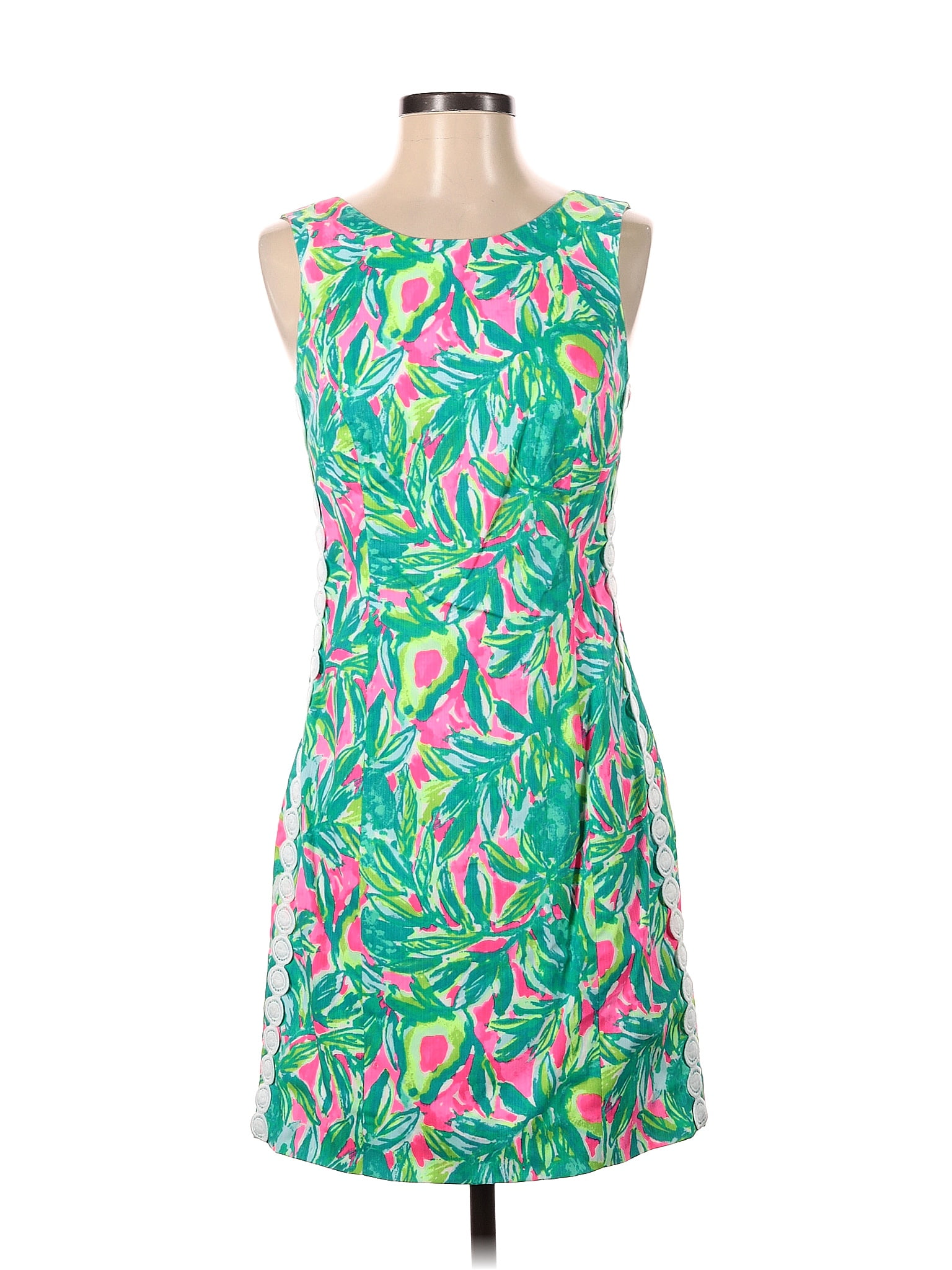 Lilly Pulitzer 100 Cotton Multi Color Green Casual Dress Size 2 65