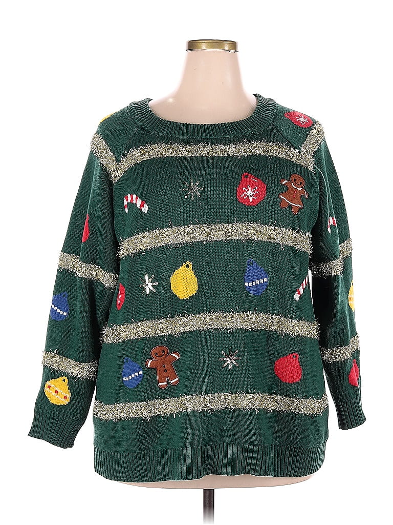 Modcloth Sweaters ModCloth Color Block Green Pullover Sweater Size 2X (Plus) - 51% off ...