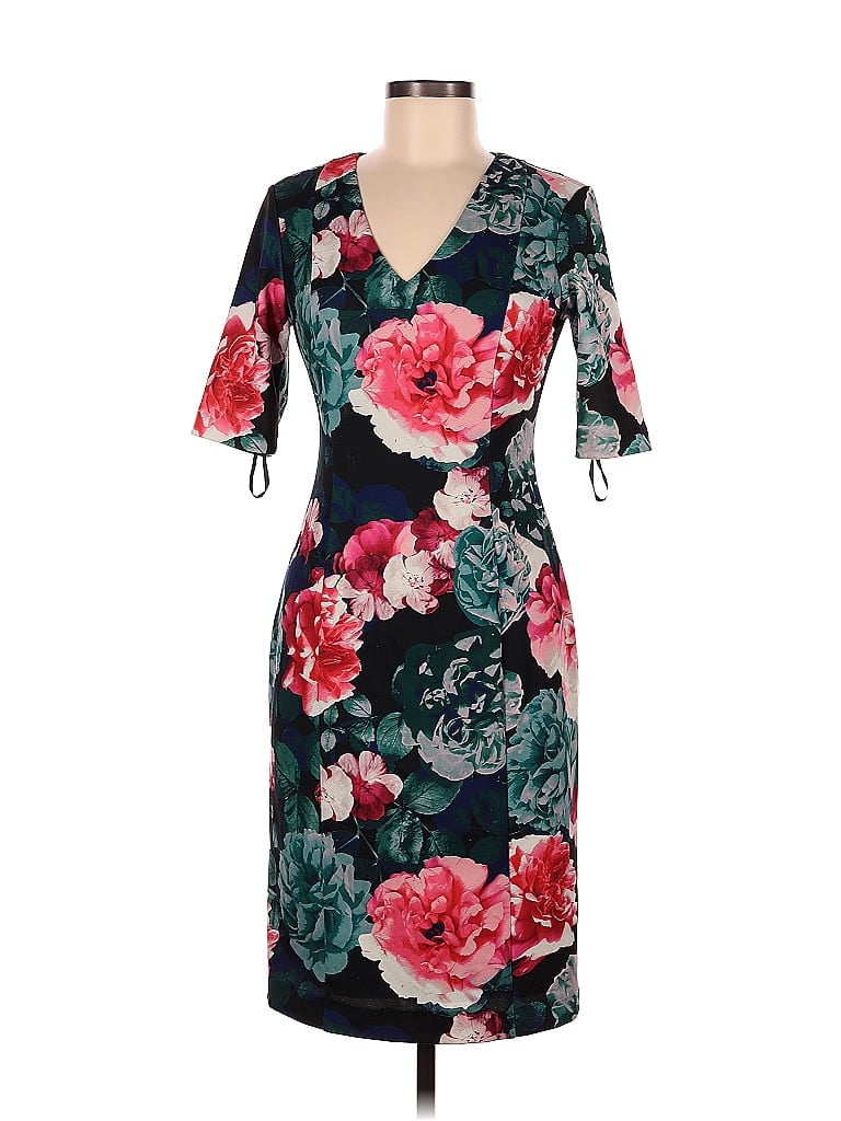 Eliza J Floral Multi Color Teal Casual Dress Size 6 - 81% off | thredUP