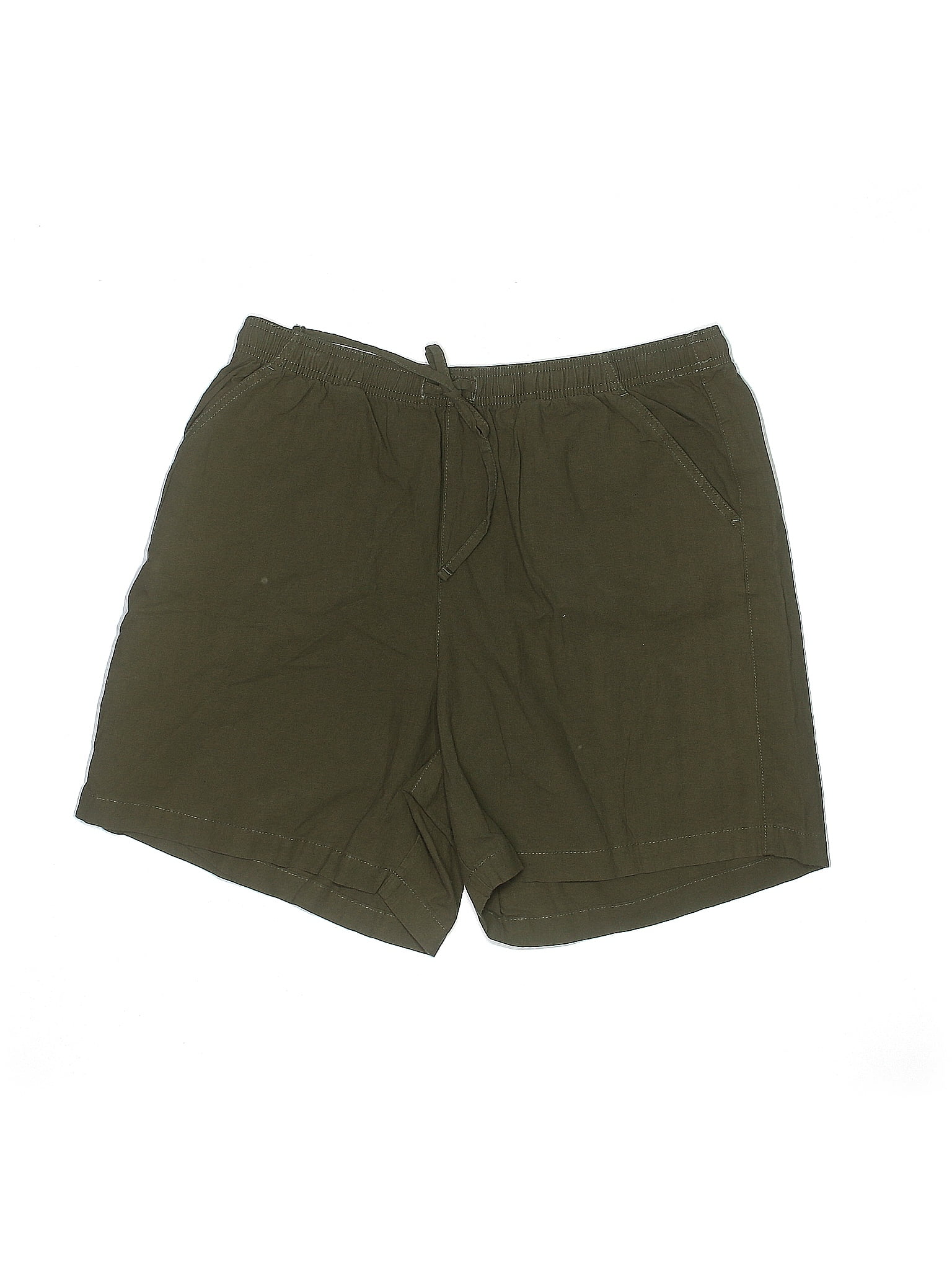 Erika 100 Cotton Solid Green Shorts Size XL 38 off ThredUp