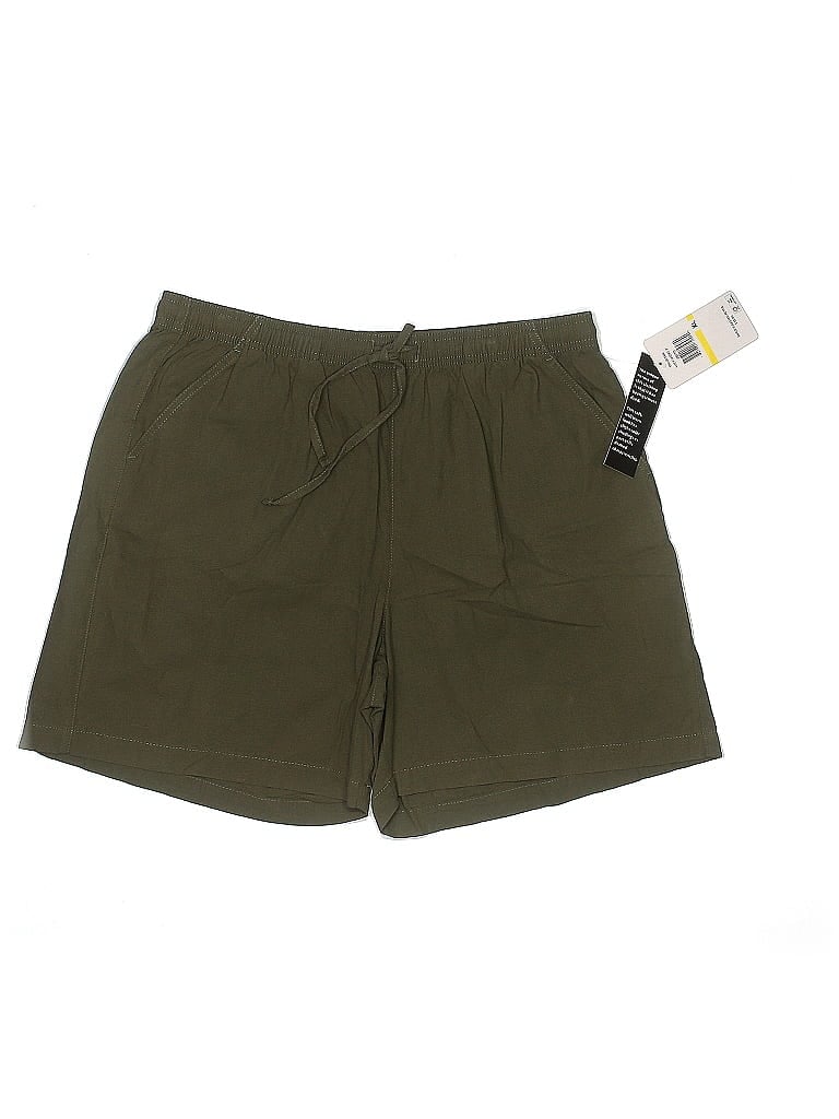 Erika 100 Cotton Solid Green Shorts Size XL 53 off ThredUp