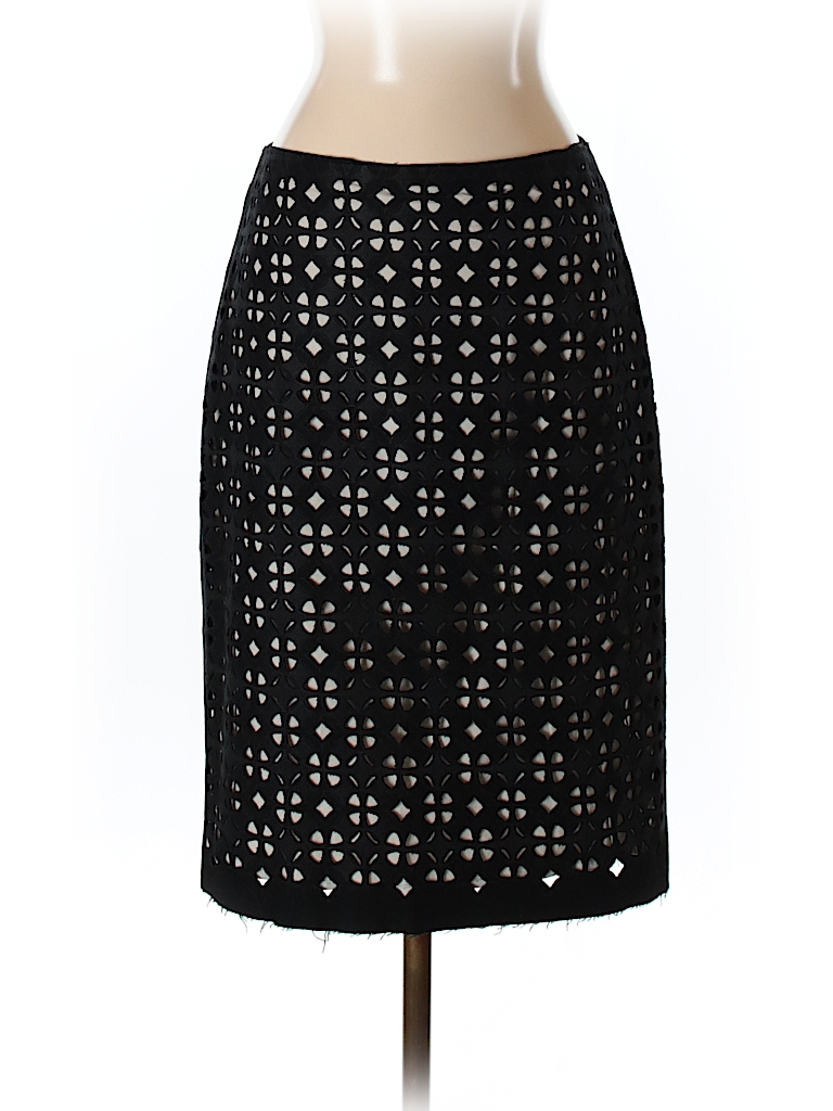 Elie Tahari Print Black Wool Skirt Size 2 - 79% off | thredUP