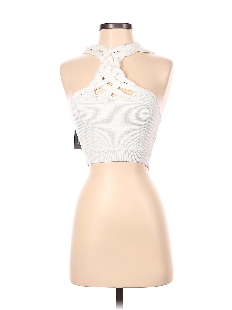 MANIERE DE VOiR Solid White Ivory Sleeveless Top Size XS 63 off