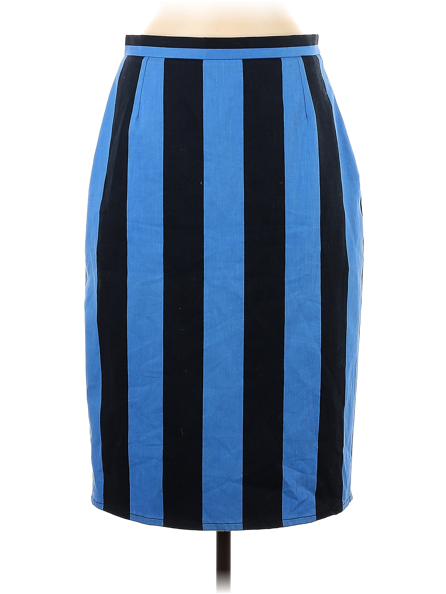 Prada Color Block Stripes Multi Color Blue Casual Skirt Size 44 It