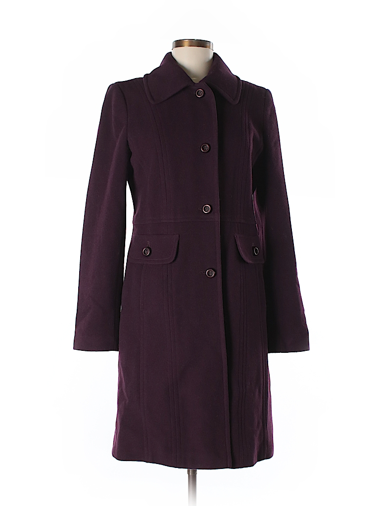 Pasha & Jo Solid Burgundy Wool Coat Size 6 - 66% off | thredUP