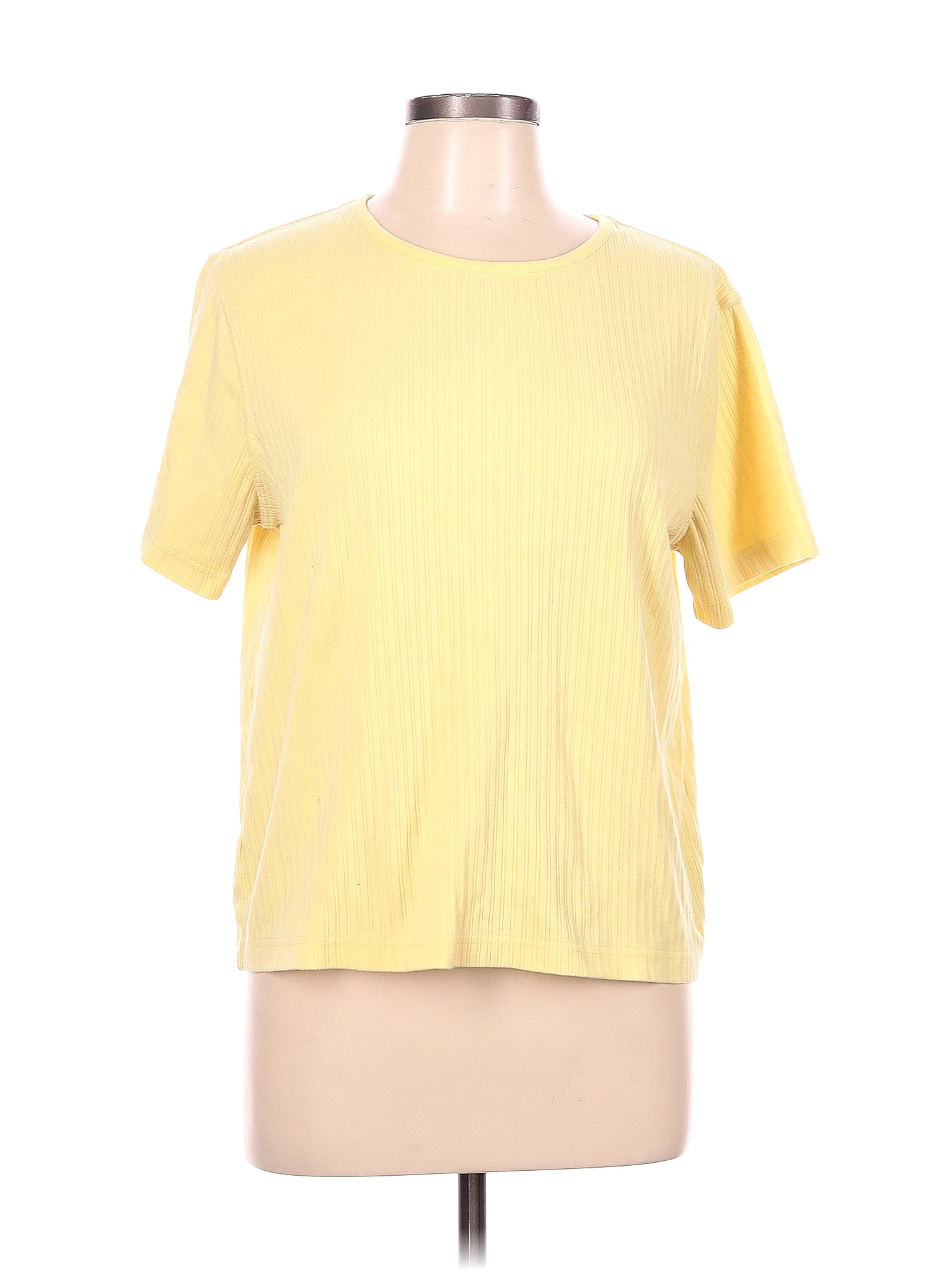 Lauren Brooke Solid Yellow Short Sleeve T-Shirt Size L - 23% off | ThredUp