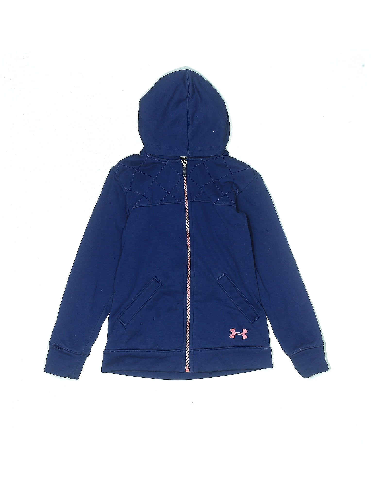 Under Armour Solid Blue Zip Up Hoodie Size S (Youth) 54 off ThredUp