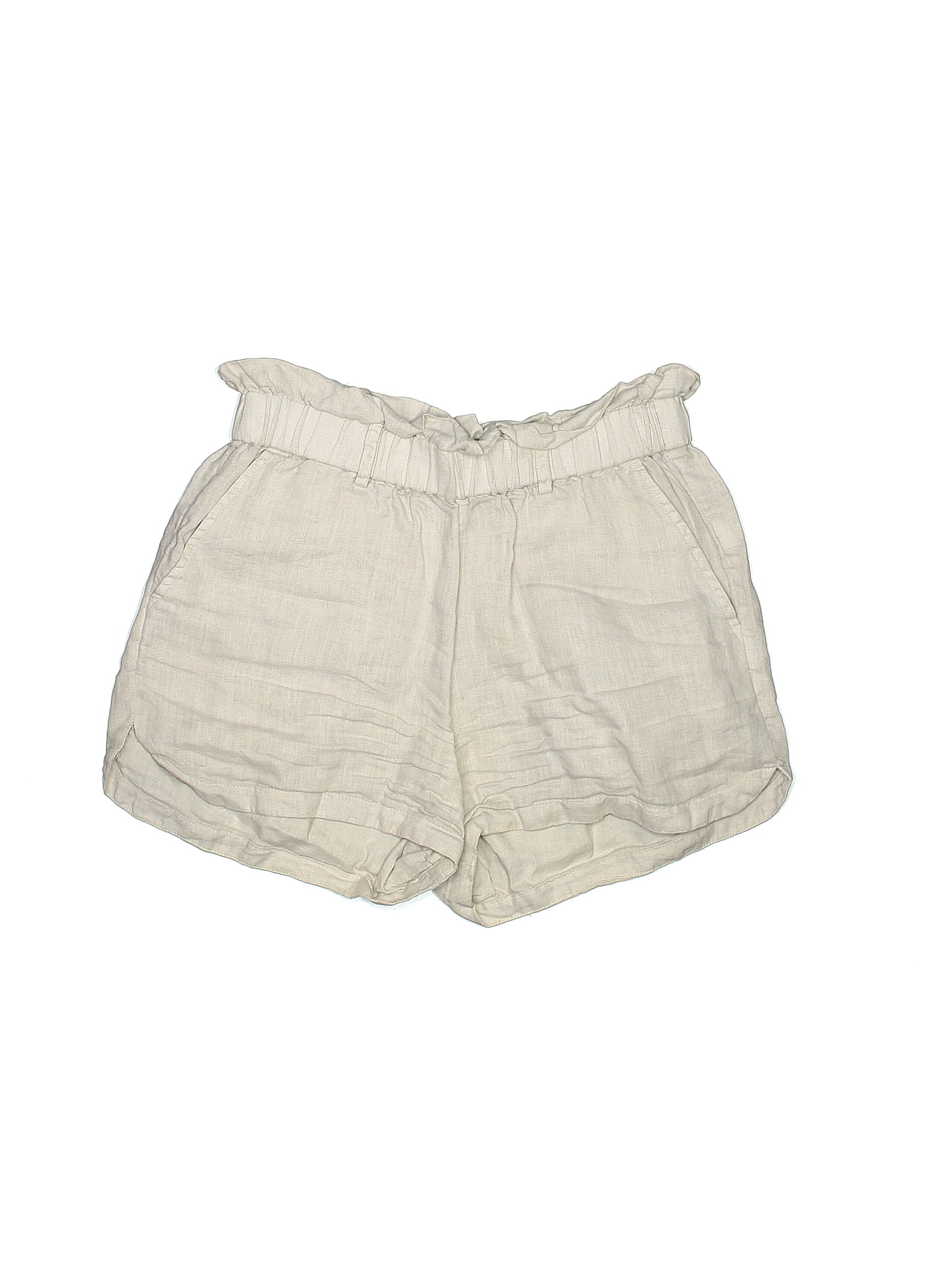 RACHEL Rachel Roy 100 Linen Solid Tan Ivory Shorts Size S 70 off