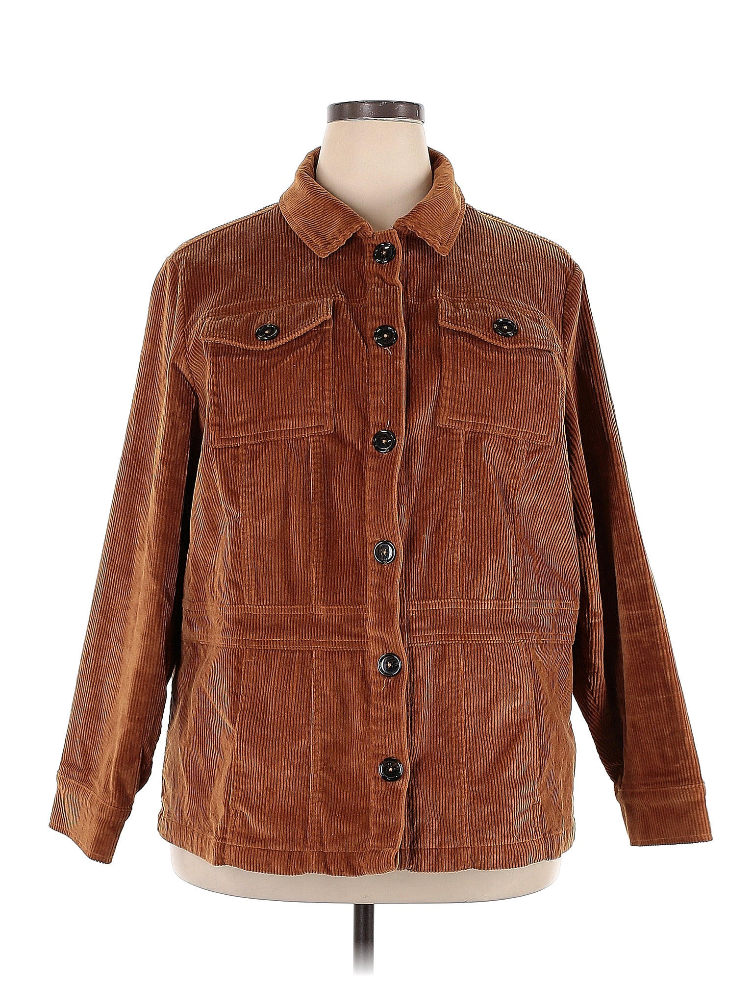 Cj Banks Solid Brown Jacket Size 2X (Plus) 69 off ThredUp
