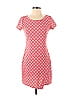 Pink Rose Argyle Hearts Red Casual Dress Size M - photo 1