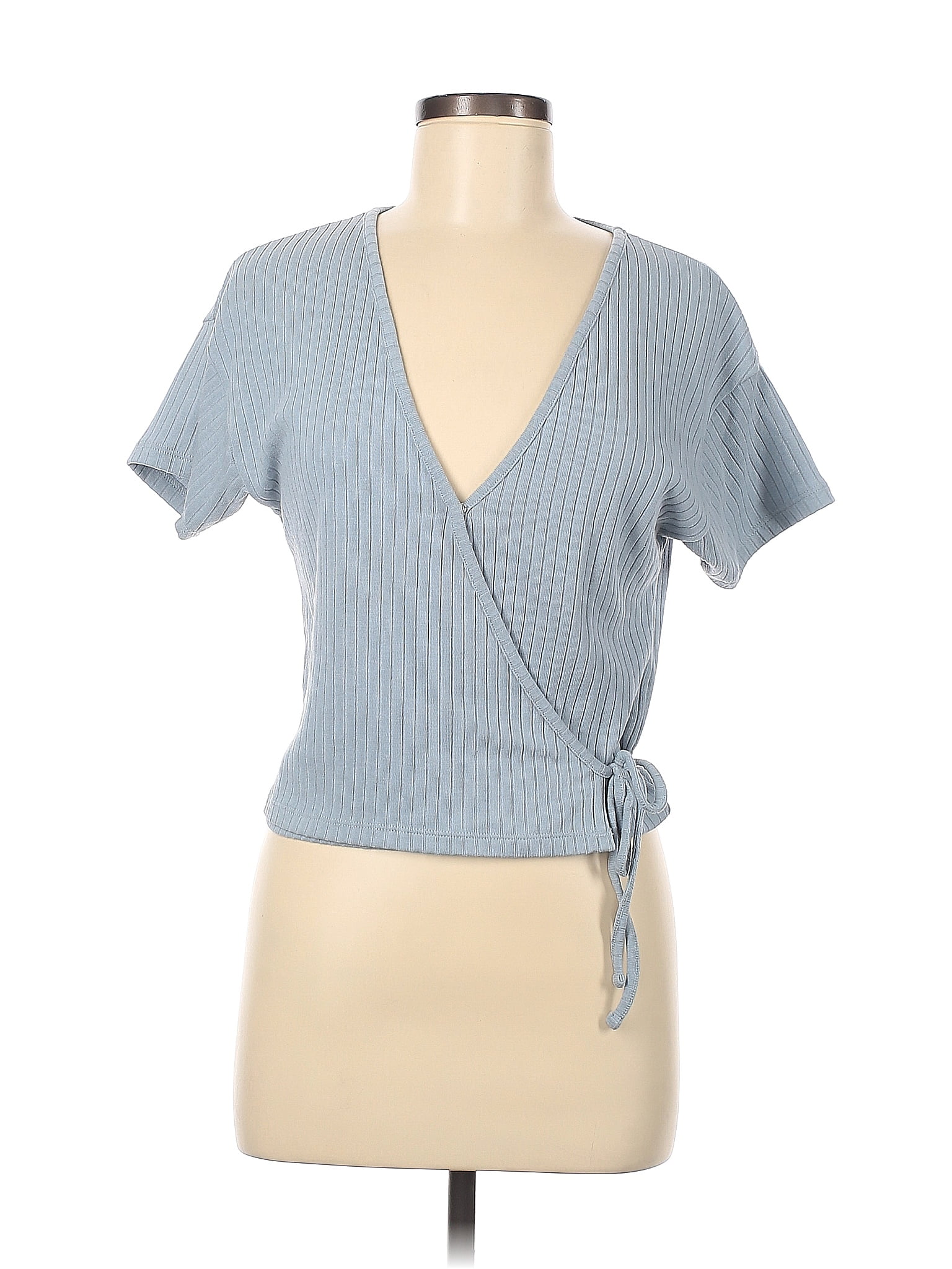RIBBED WRAP CROP TOP main image 0