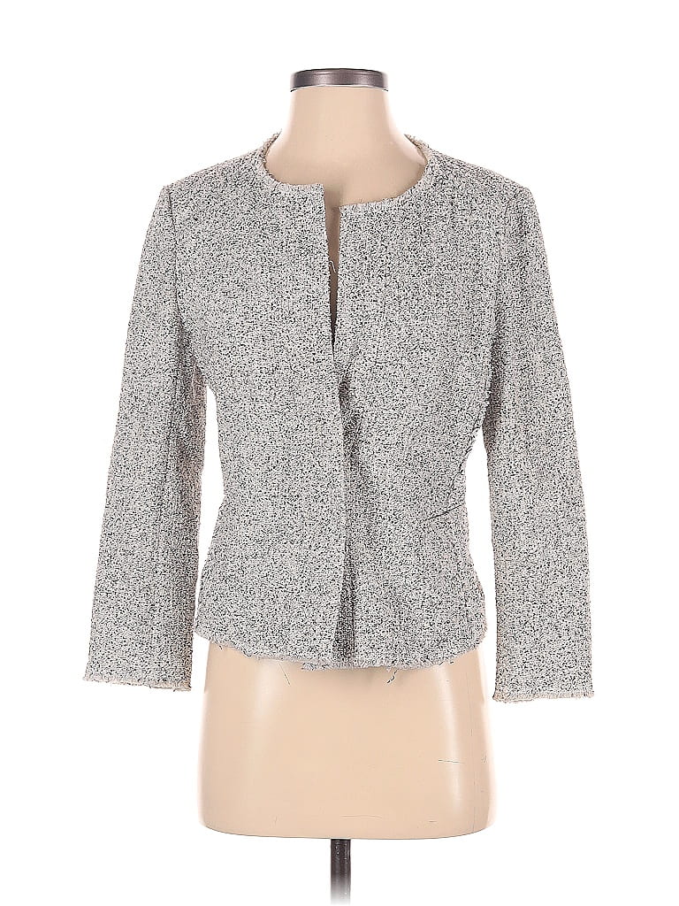 Ann Taylor LOFT Jacquard Marled Tweed Gray Jacket Size 4 - 73% off ...