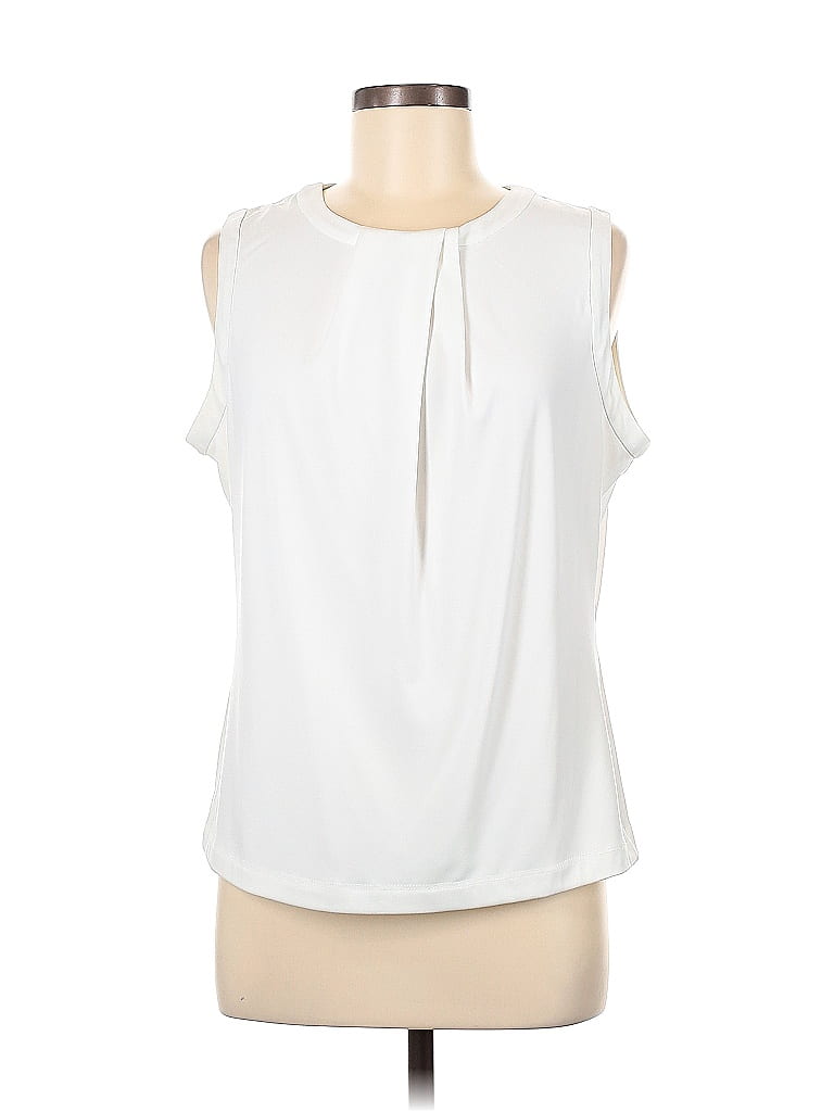 Karl Lagerfeld Paris White Sleeveless Blouse Size M - 67% off | ThredUp