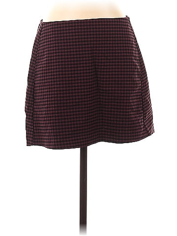 Burgundy gingham shop skirt