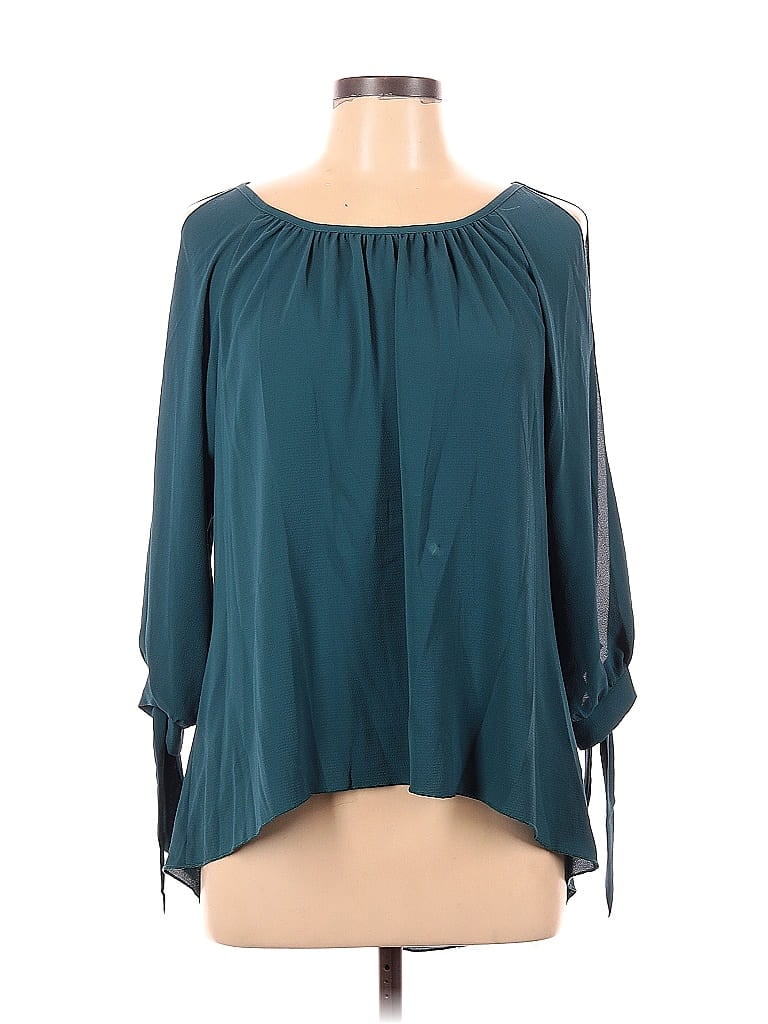 Tyche 100% Polyester Teal 3/4 Sleeve Blouse Size M - photo 1