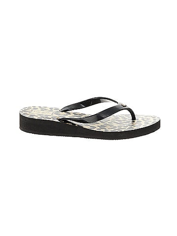 Kate spade black hot sale and white flip flops