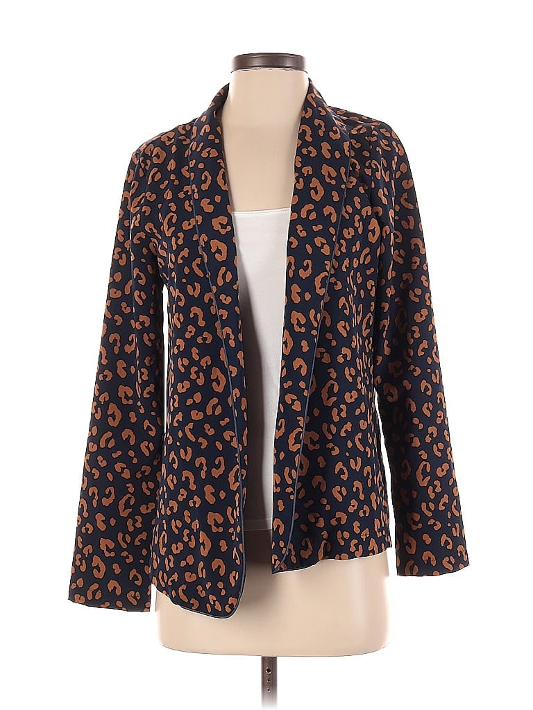 Bobeau 100% Polyester Floral Polka Dots Animal Print Brown Blazer Size XS - photo 1