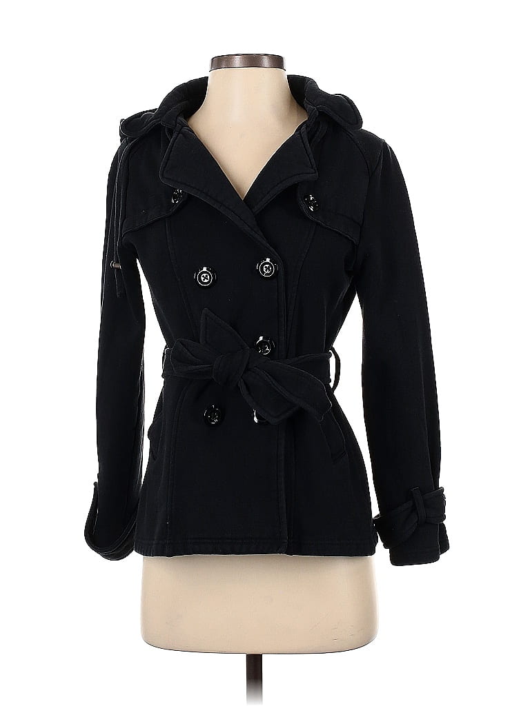 Sebby Coat Ruffles Sebby Solid Black Coat Size S - 73% off | ThredUp