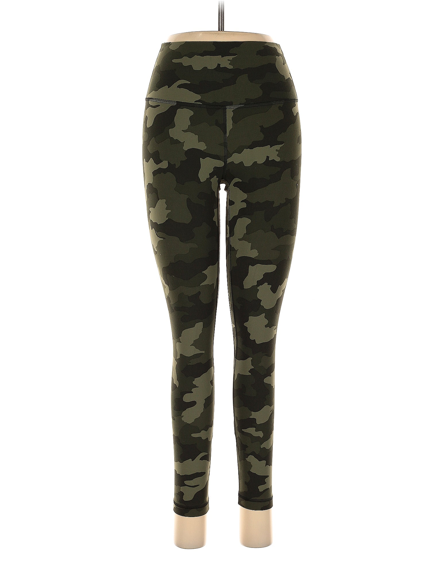 Alo - Green Camouflage Print Activewear Leggings Unknown