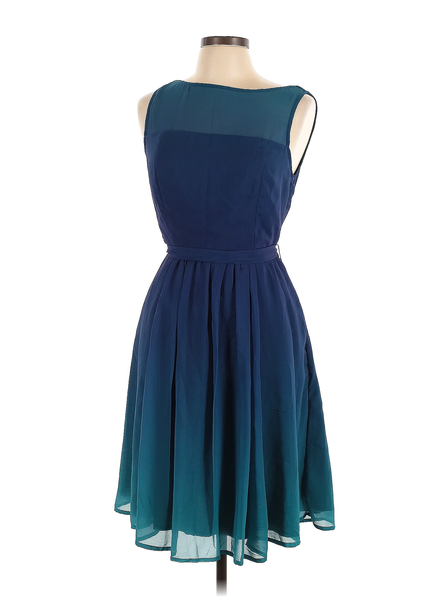 eShakti 100% Polyester Solid Teal Cocktail Dress Size 12 - 60% off ...