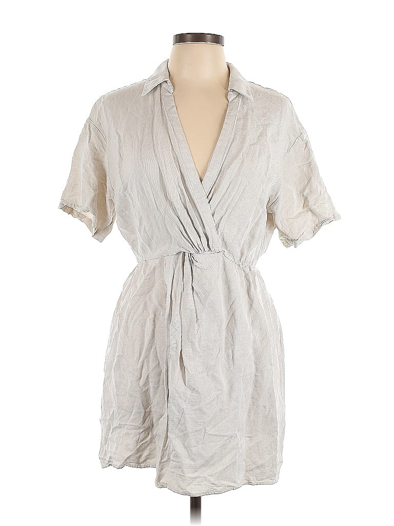 Paris Atelier & Other Stories Solid Ivory Gray Casual Dress Size 12 ...