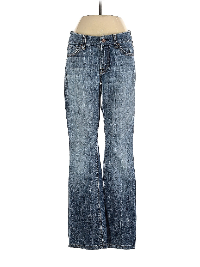 7 For All Mankind Solid Blue Jeans Size 0 - 79% off | ThredUp