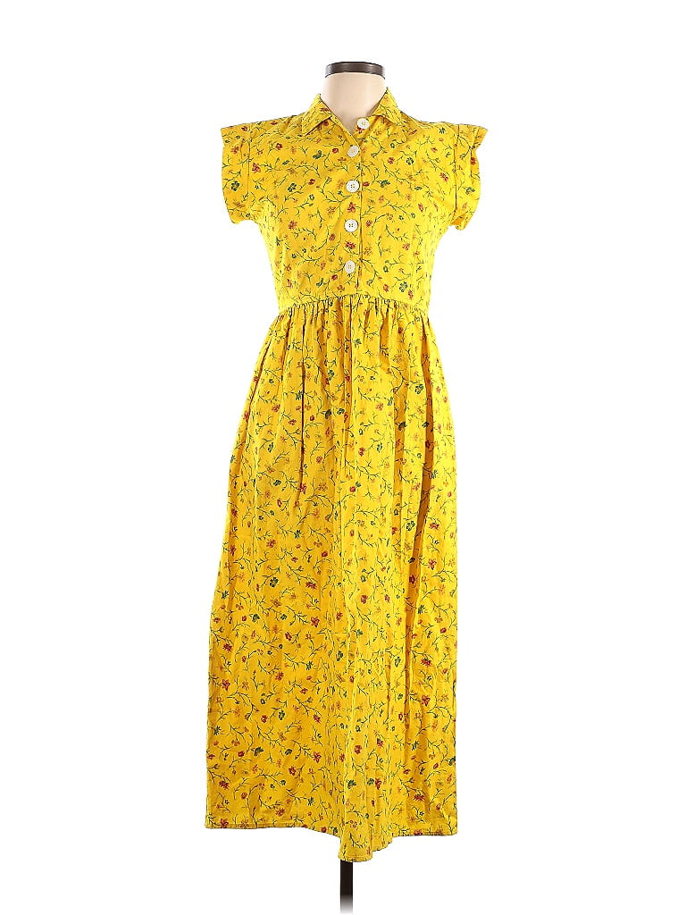 Christy Dawn Floral Yellow Casual Dress Size L - 46% off | ThredUp