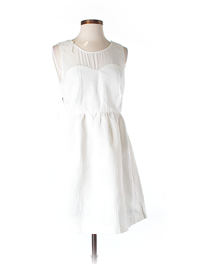 Zara Basic 100% Polyester Solid White Casual Dress Size M - 67% off ...