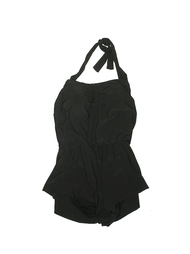 Aqua Green Solid Black One Piece Swimsuit Size L 39 off ThredUp