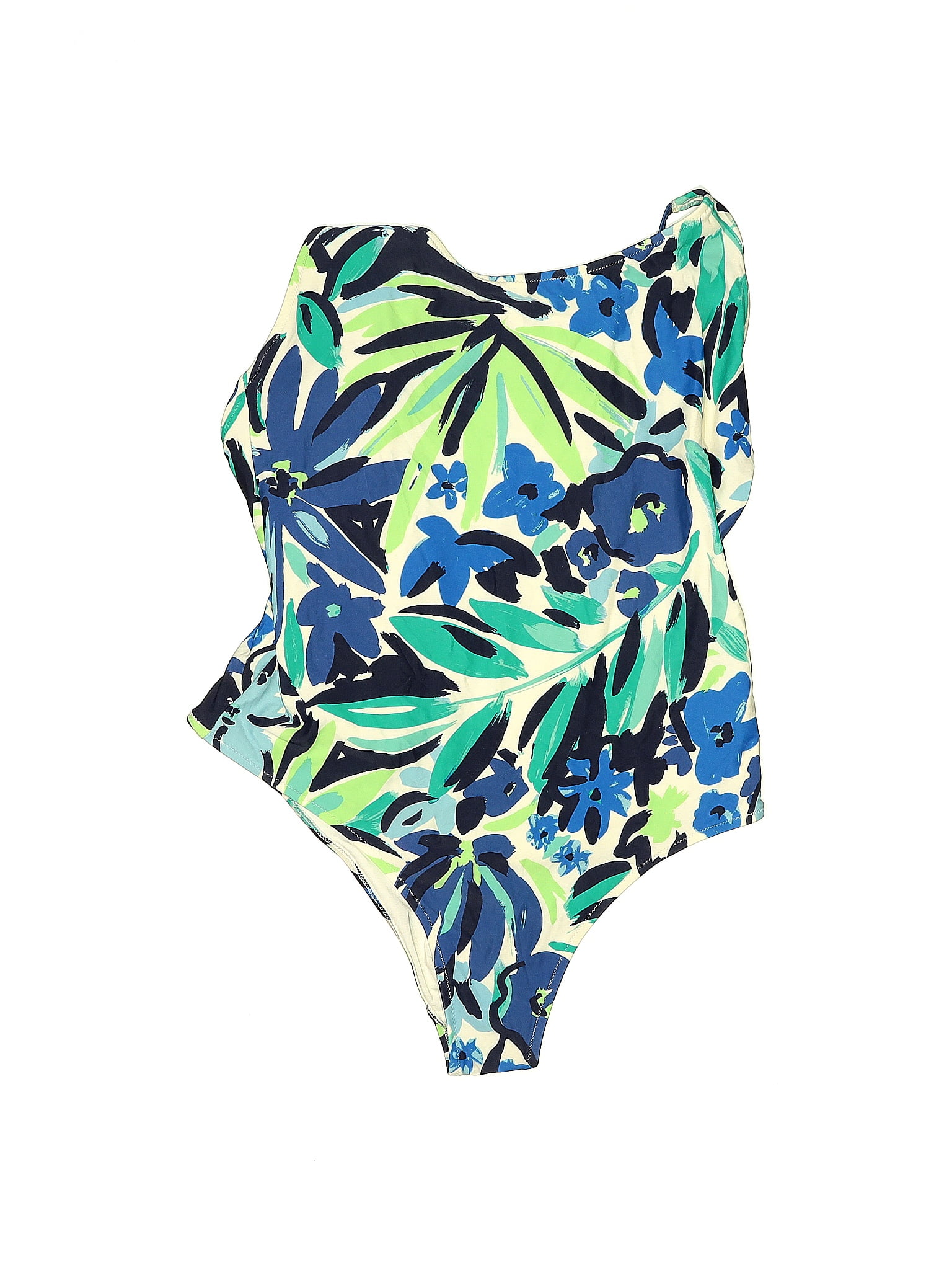 Aerie Floral Multi Color Blue One Piece Swimsuit Size Xl 50 Off